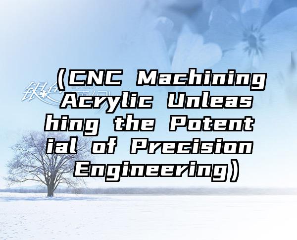 （CNC Machining Acrylic Unleashing the Potential of Precision Engineering）