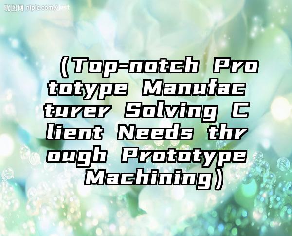 （Top-notch Prototype Manufacturer Solving Client Needs through Prototype Machining）