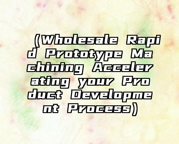 （Wholesale Rapid Prototype Machining Accelerating your Product Development Process）